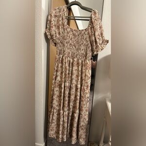 Beige floral dress